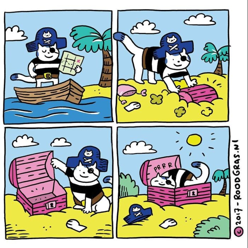 Adorable Wordless Cat Comics By This Dutch Artist