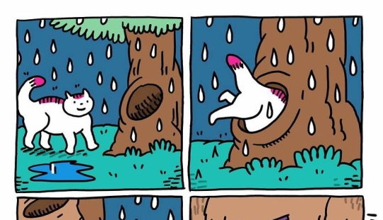 Adorables cómics sin palabras del gato de esta artista holandesa