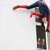 Albanian policemen dressed up as superheroes to congratulate sick children on the holiday