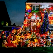 All the best at once: Christmas fans decorated the house with everything they could