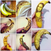 Amazing drawings on bananas