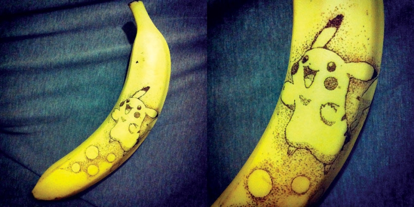 Amazing drawings on bananas Amazing drawings on bananas