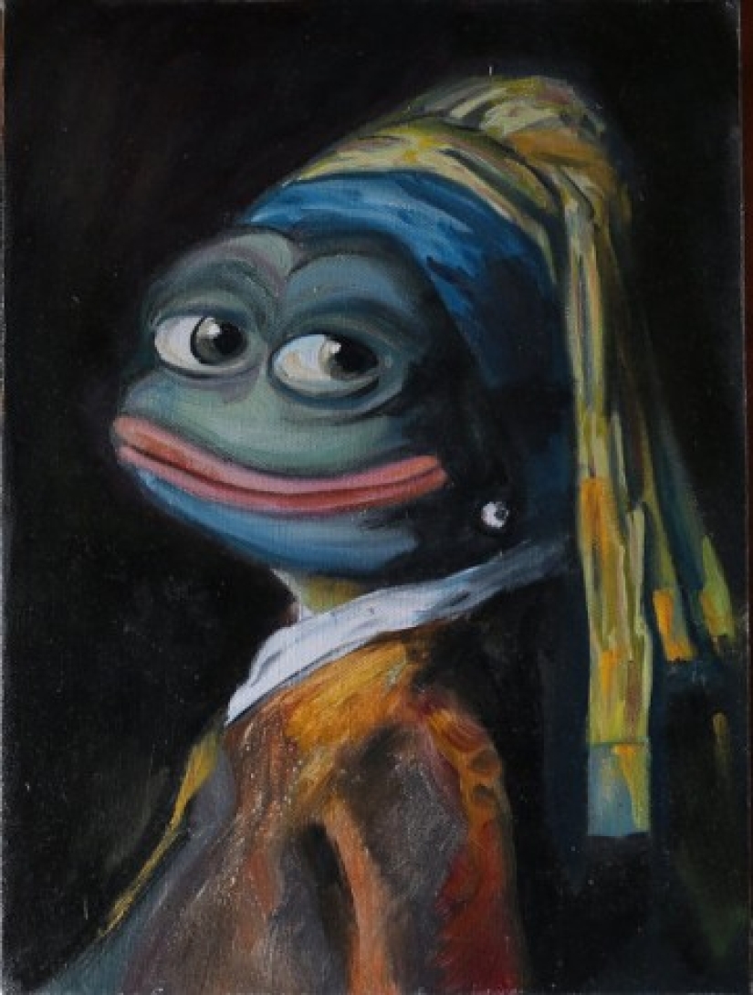 An artist from St. Petersburg made Pepe the frog the hero of classical paintings