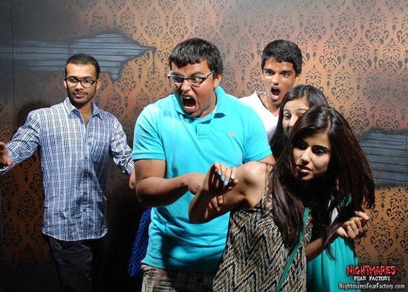 And again the frightened faces of the visitors of the room of horrors And again the frightened faces of the visitors of the room of horrors