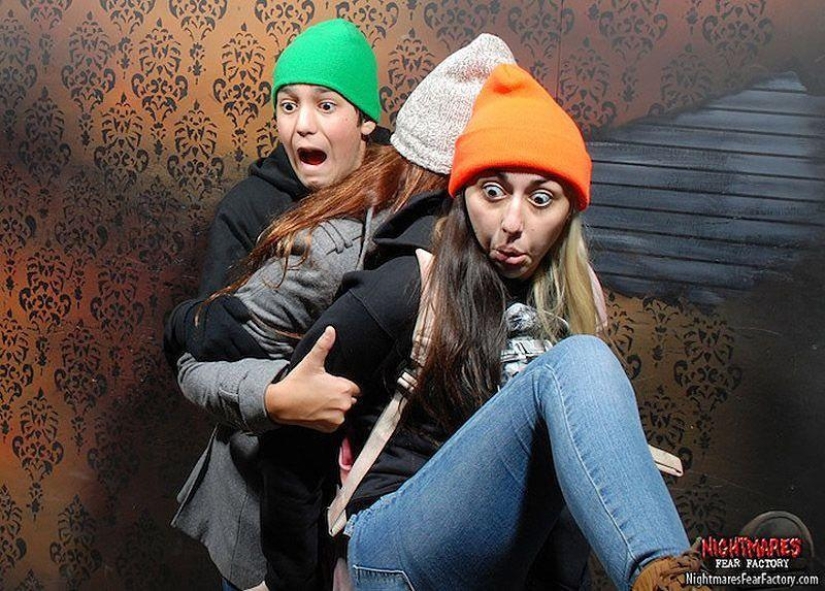 And again the frightened faces of the visitors of the room of horrors And again the frightened faces of the visitors of the room of horrors