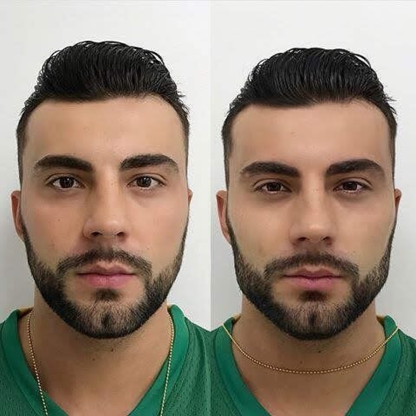 Angelina Jolie's cheekbones: what men look like before and after "beauty shots"