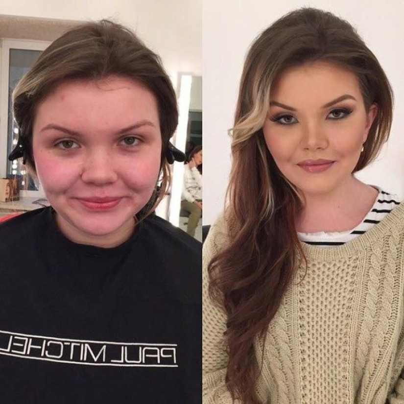 Another face: with the help of makeup, a makeup artist skillfully turns ordinary girls into real beauties