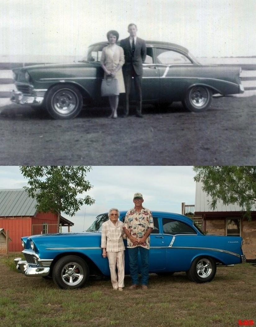 Antes y después: divertidas fotos familiares décadas después Antes y después: divertidas fotos familiares décadas después