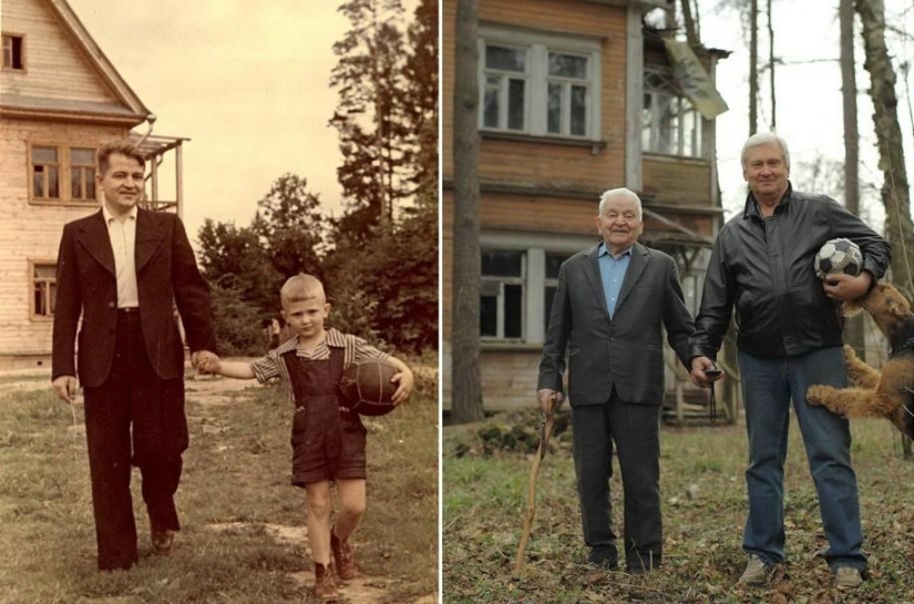 Antes y después: divertidas fotos familiares décadas después Antes y después: divertidas fotos familiares décadas después
