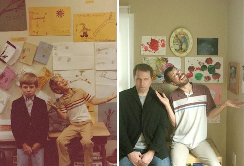 Antes y después: divertidas fotos familiares décadas después Antes y después: divertidas fotos familiares décadas después