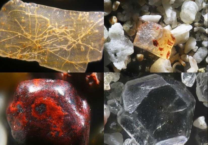 Arena bajo el microscopio Arena bajo el microscopio