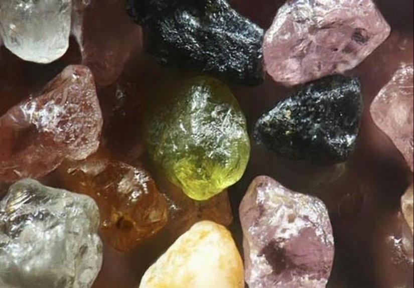 Arena bajo el microscopio Arena bajo el microscopio