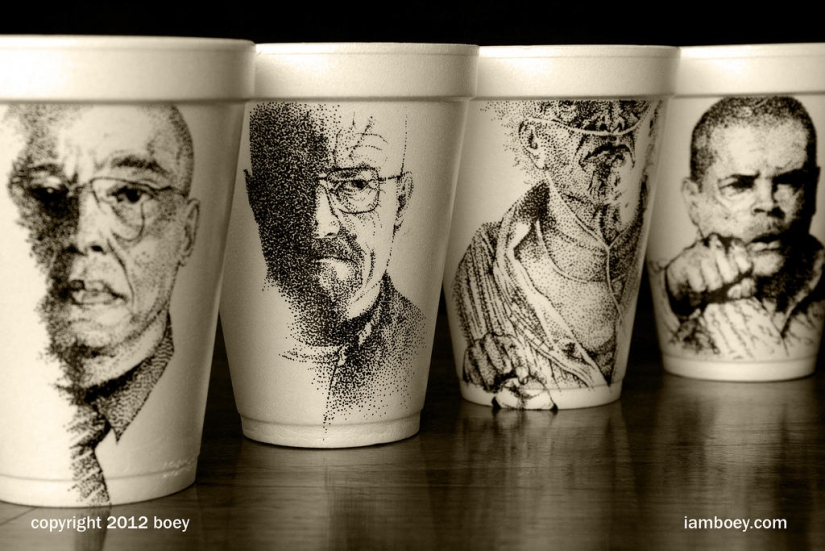 Art on coffee cups Art on coffee cups