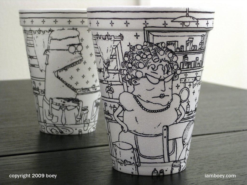 Arte en tazas de café
