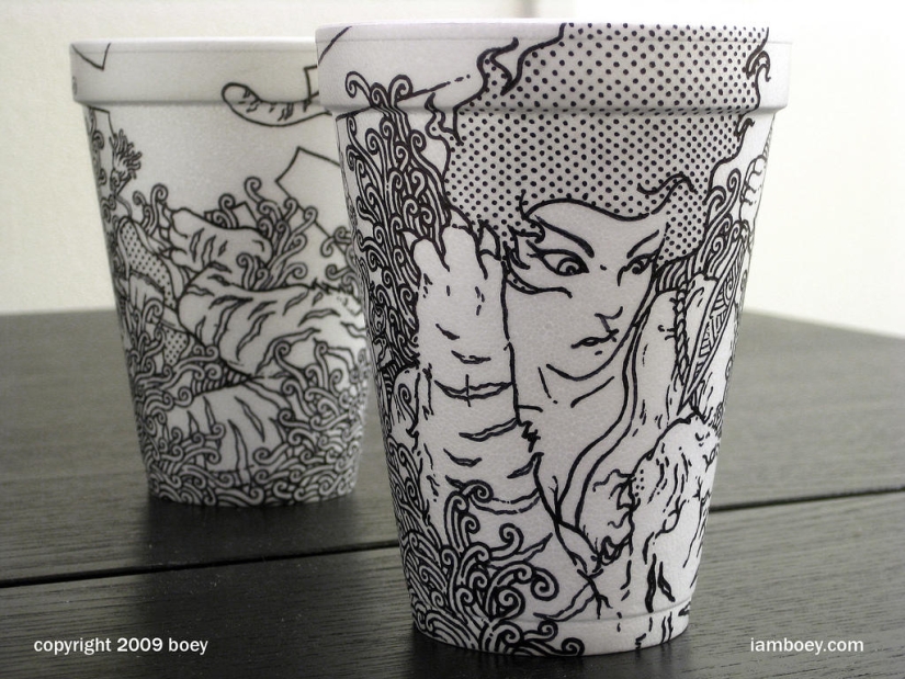 Arte en tazas de café