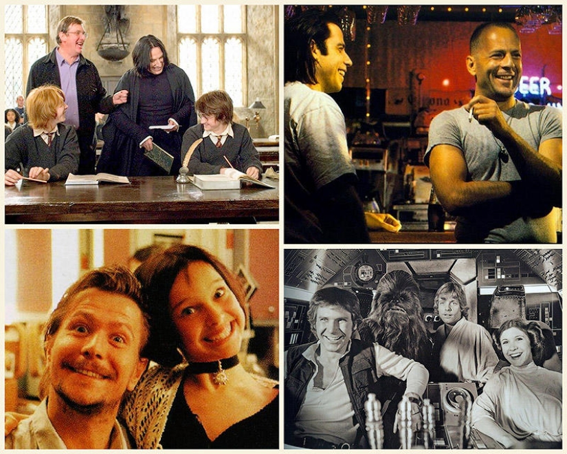 Backstage laugh between takes Backstage laugh between takes