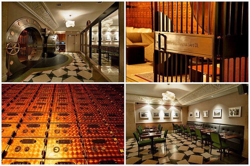 Bank vault from the 20s turned into a stylish restaurant
