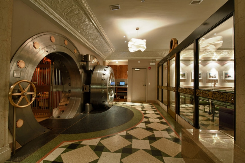 Bank vault from the 20s turned into a stylish restaurant