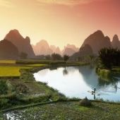 Beautiful scenery of the Chinese river of poets and artists