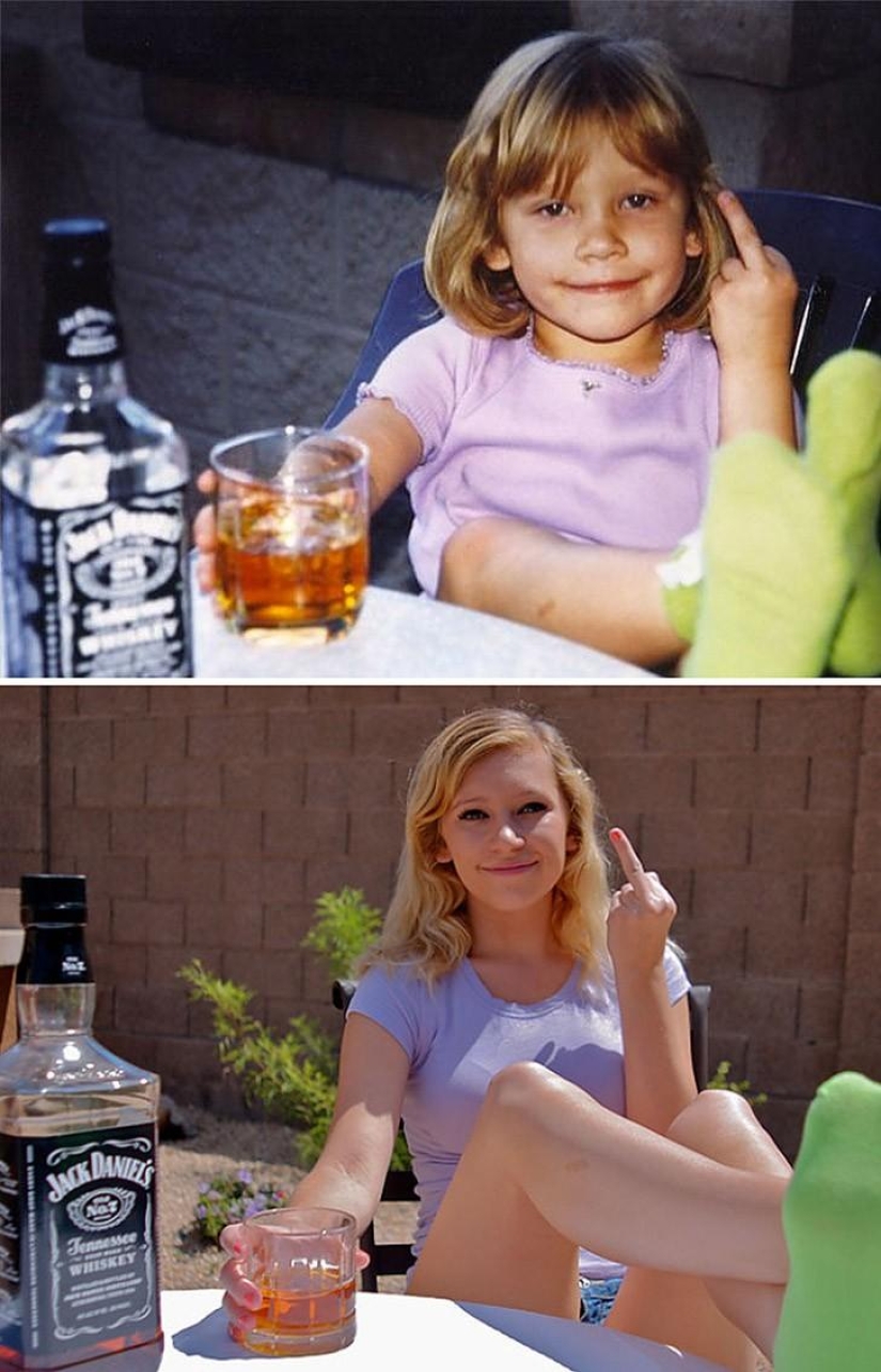 Before and after: funny family photos decades later