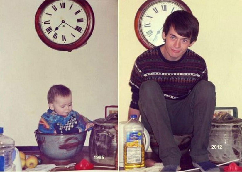 Before and after: funny family photos decades later