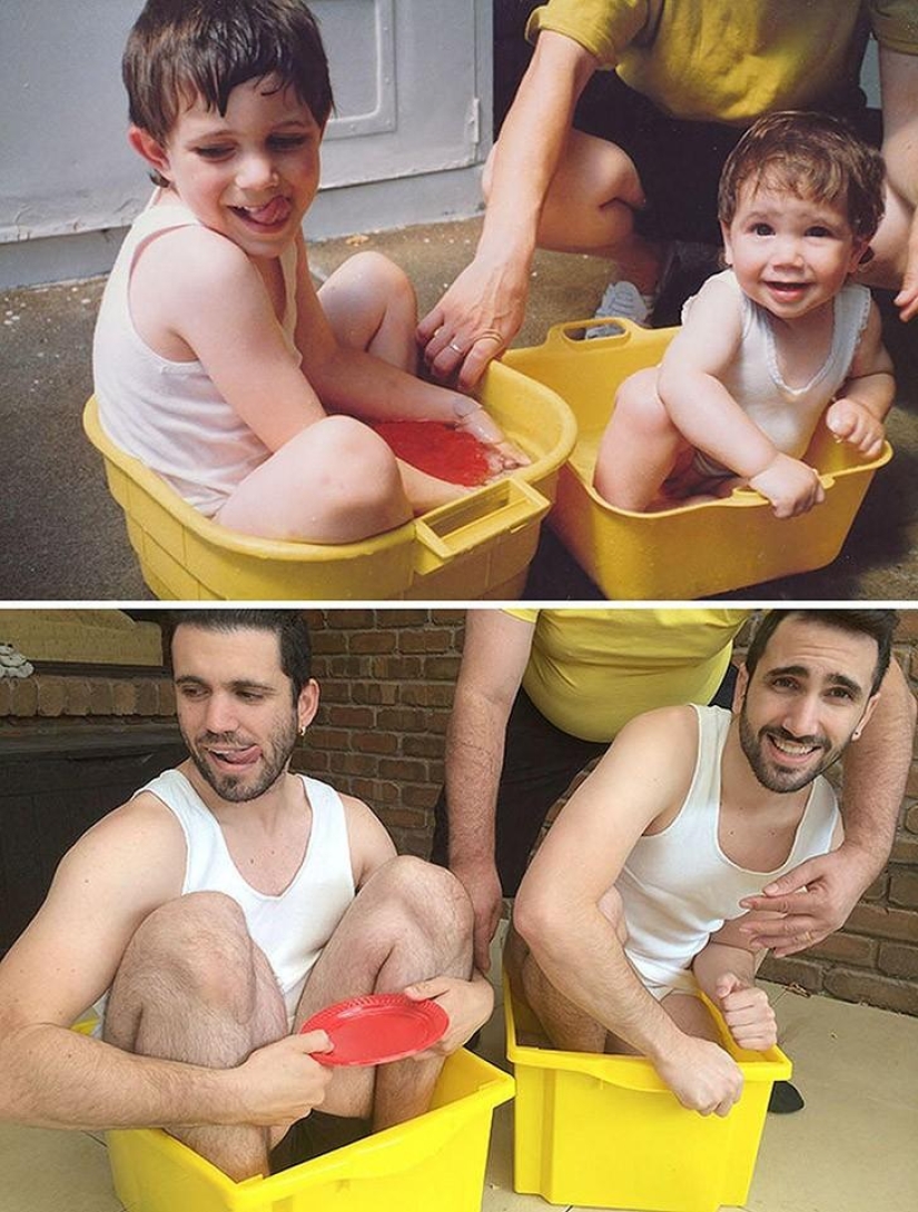 Before and after: funny family photos decades later