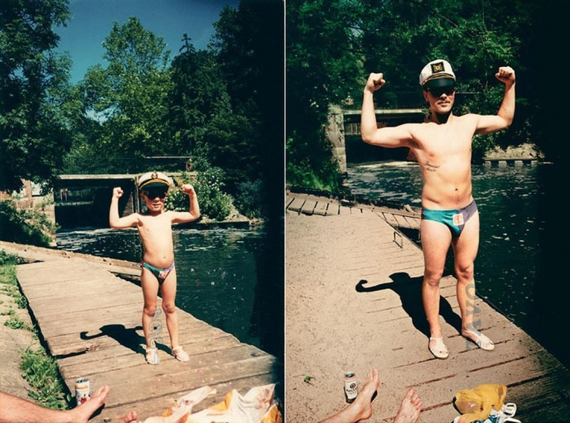 Before and after: funny family photos decades later