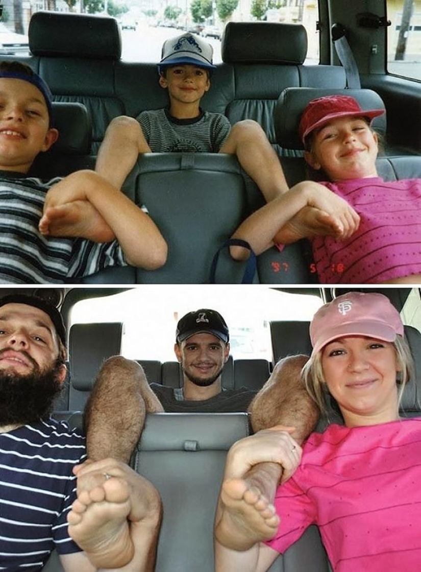 Before and after: funny family photos decades later