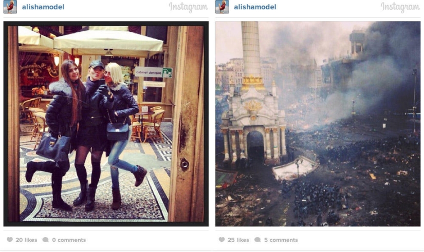 Before and after: Kyiv on Instagram