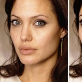 Before and after photoshop. Celebrities
