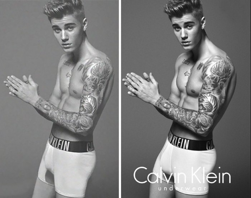 Before and after photoshop. Celebrities