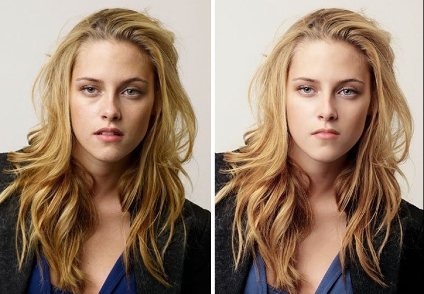 Before and after photoshop. Celebrities