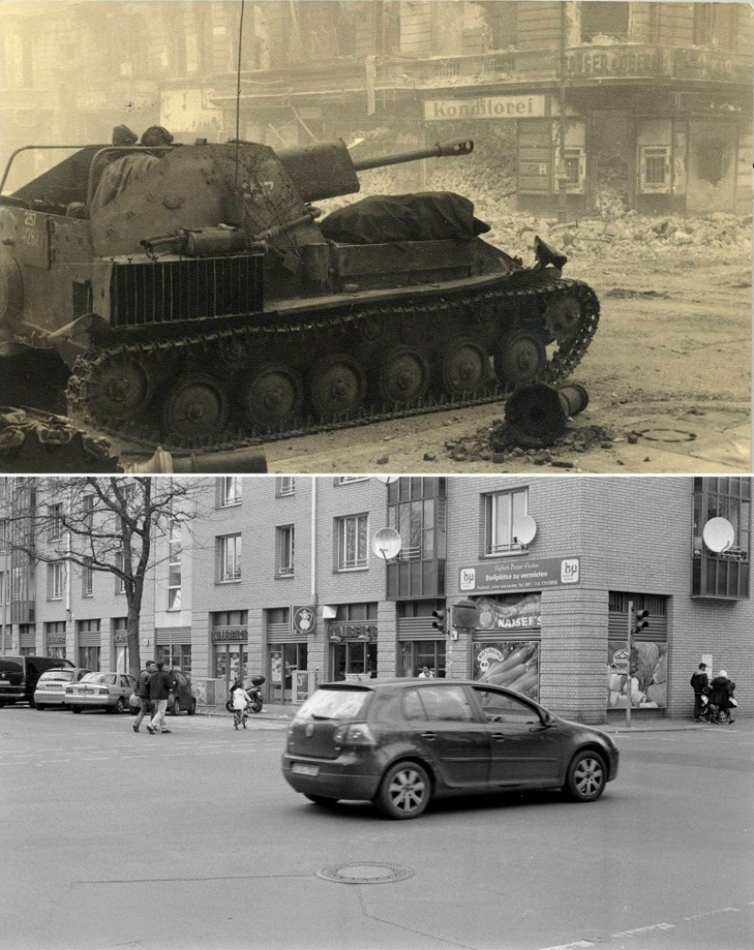 Berlin in ruins in 1945 and now. Striking image comparison Berlin in ruins in 1945 and now. Striking image comparison