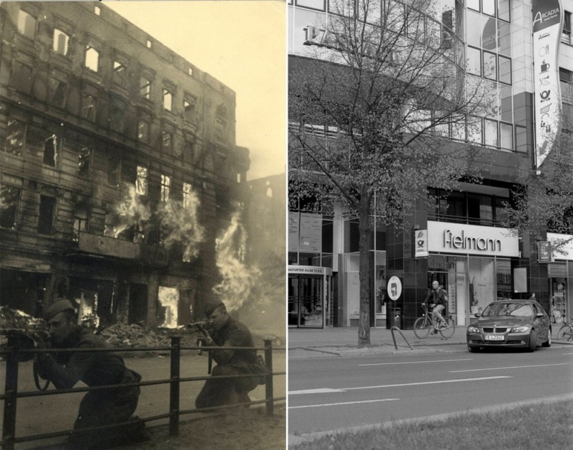 Berlín en ruinas en 1945 y ahora. Comparación de imágenes llamativas Berlín en ruinas en 1945 y ahora. Comparación de imágenes llamativas