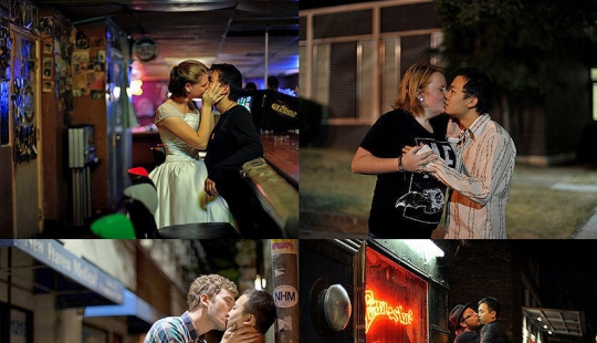 Besos de amigos y extraños