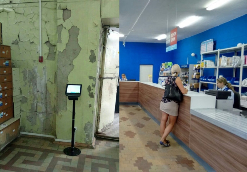 Bien hecho, Internet! Las redes sociales ridiculizaron a la oficina de correos de Omsk, y fue reparada en un instante