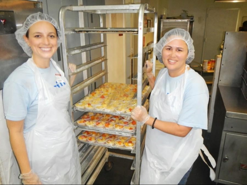 Breakfast at an American homeless shelter