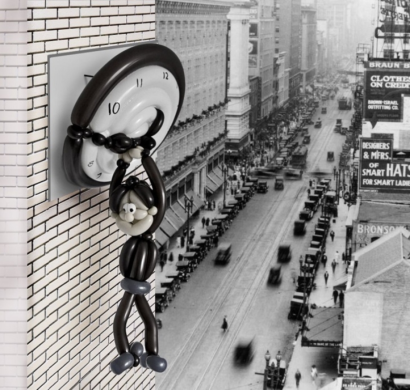 Briton recreates movie scenes with balloons Briton recreates movie scenes with balloons