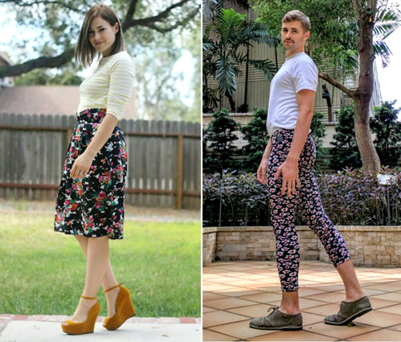 Brother parodied photos of twin sister with the help of a cat