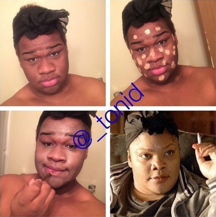 Casi parece una nueva tendencia de la red #MakeupTransformation