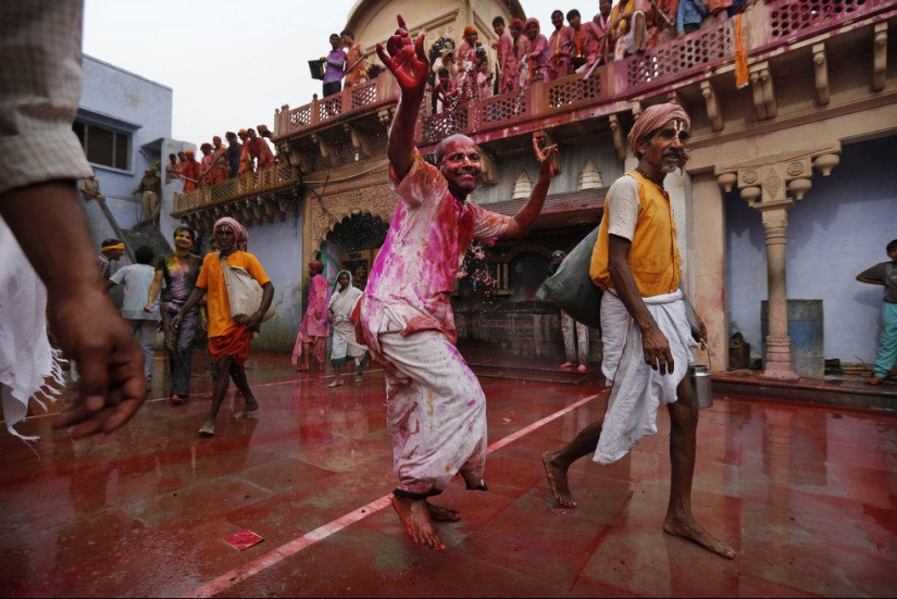 Celebración del festival Holi en India