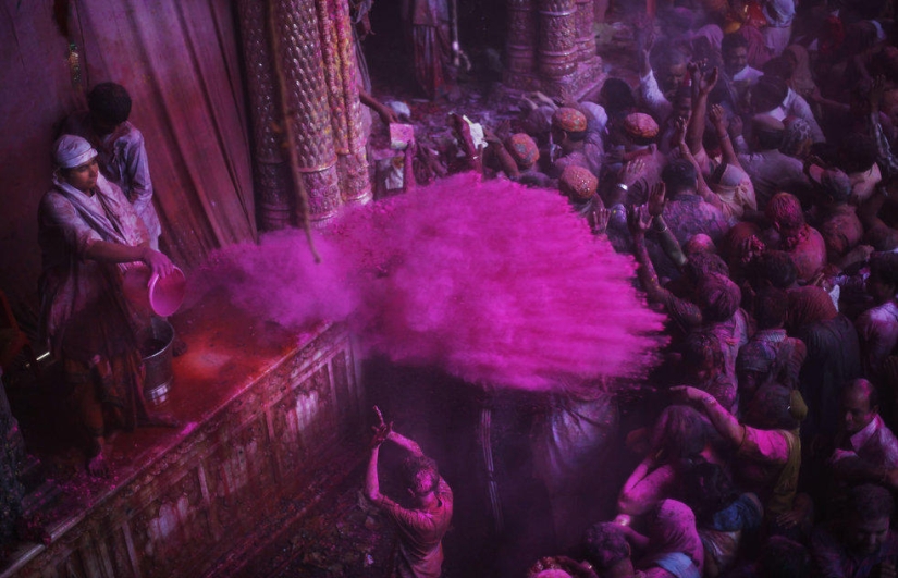 Celebración del festival Holi en India