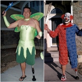Cheerful dad escorts his son to school or "Don't teach your father to joke"