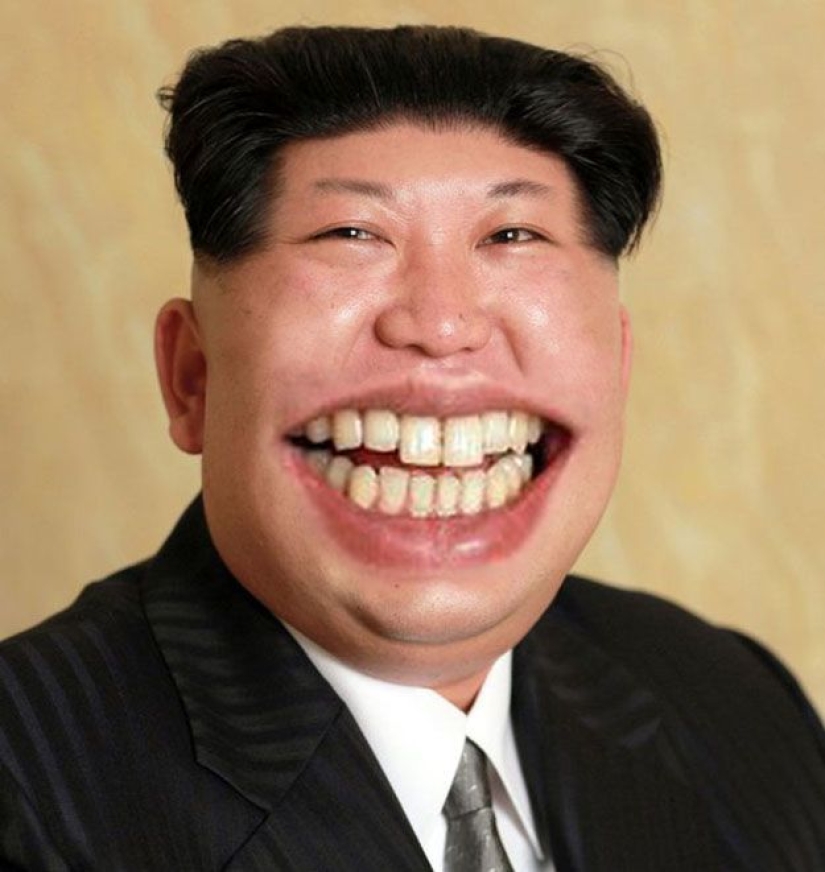 Cheerful Kim Jong-un became the hero of photoshop Cheerful Kim Jong-un became the hero of photoshop