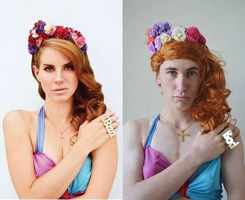 Chico divertido recrea fotos de celebridades en casa Chico divertido recrea fotos de celebridades en casa