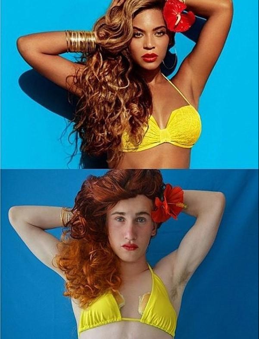 Chico divertido recrea fotos de celebridades en casa Chico divertido recrea fotos de celebridades en casa