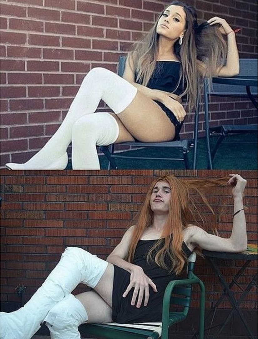 Chico divertido recrea fotos de celebridades en casa Chico divertido recrea fotos de celebridades en casa