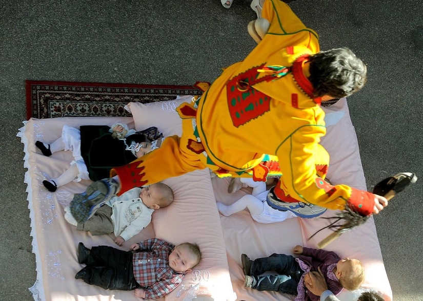 Cleansing leaps of the devil through babies Cleansing leaps of the devil through babies