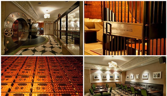 Cámara acorazada de un banco de los años 20 convertida en un elegante restaurante