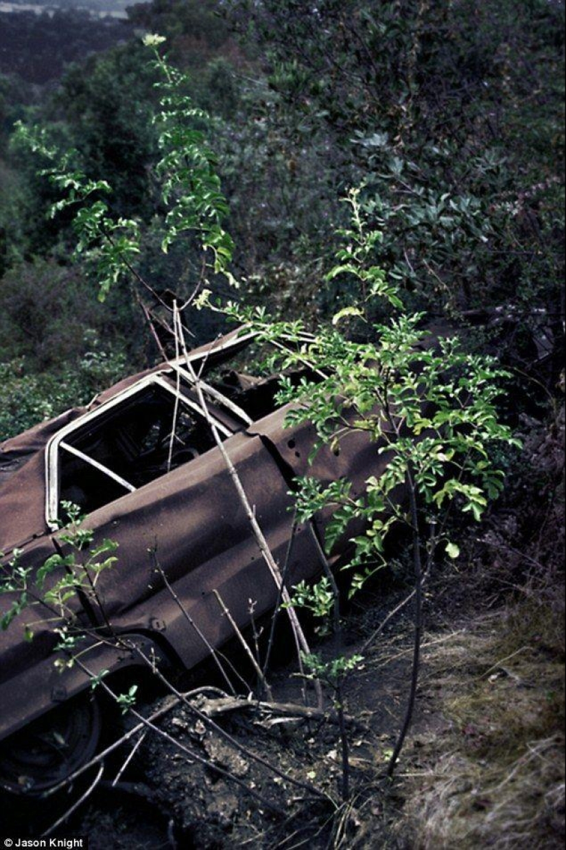 Coches raros en los acantilados de Mulholland Drive